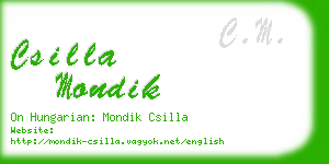 csilla mondik business card